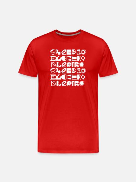 Geometric Typography Mosaic - Men's Premium Organic T-Shirt - red