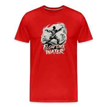Flow Like Water Tai Chi - Men's Premium Organic T-Shirt - red - Front - Damien (186cm)