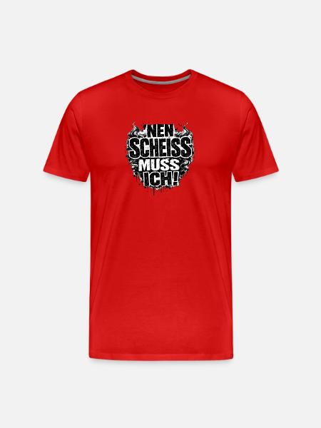 Einen Scheiß Muss Ich Statement - Männer Premium Bio T-Shirt - Rot