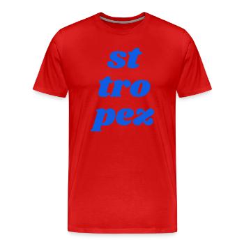 St Tro Pez - T-shirt bio Premium Homme - rouge - Devant - Damien (186cm)