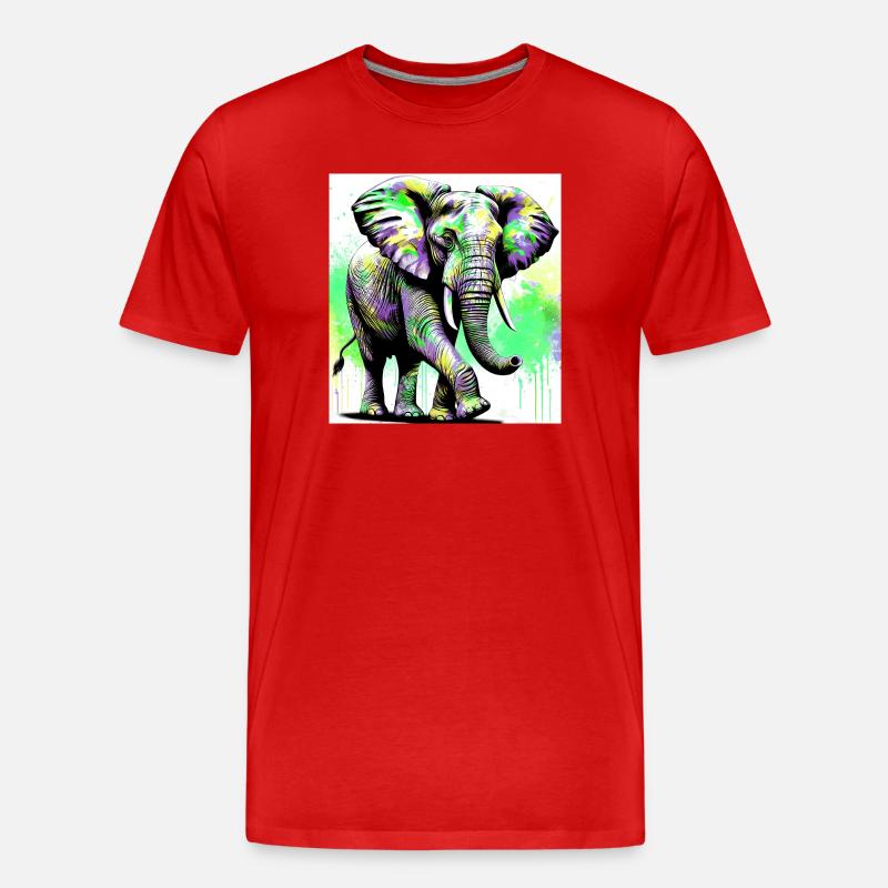 Elefant - Männer Premium Bio T-Shirt - Rot