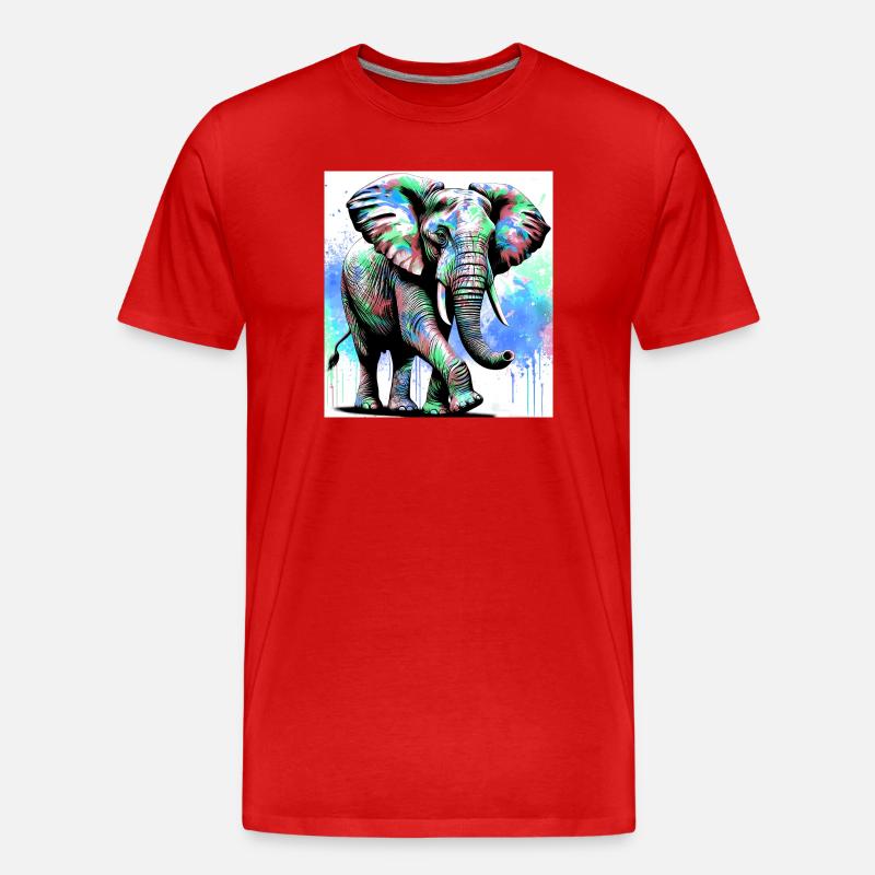 éléphant - T-shirt bio Premium Homme - rouge