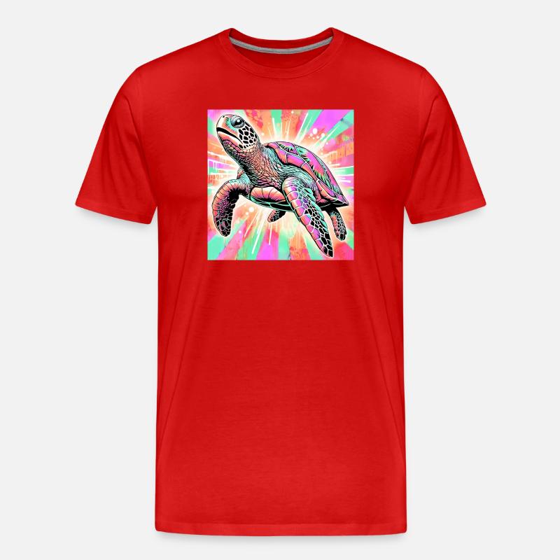 Schildkröte - Männer Premium Bio T-Shirt - Rot