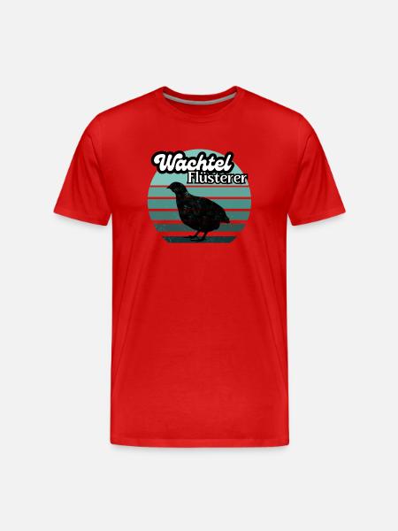 Wachtel Flüsterer - Männer Premium Bio T-Shirt - Rot
