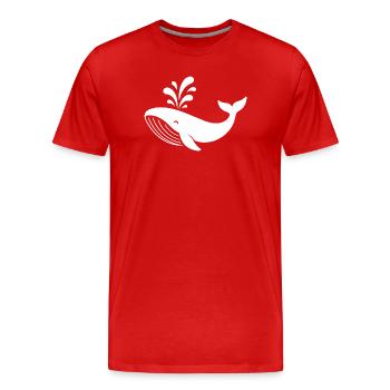Wal - Männer Premium Bio T-Shirt - Rot - Vorne - Damien (186cm)