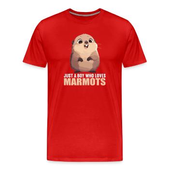 Marmottes Marmotte - T-shirt bio Premium Homme - rouge - Devant - Damien (186cm)