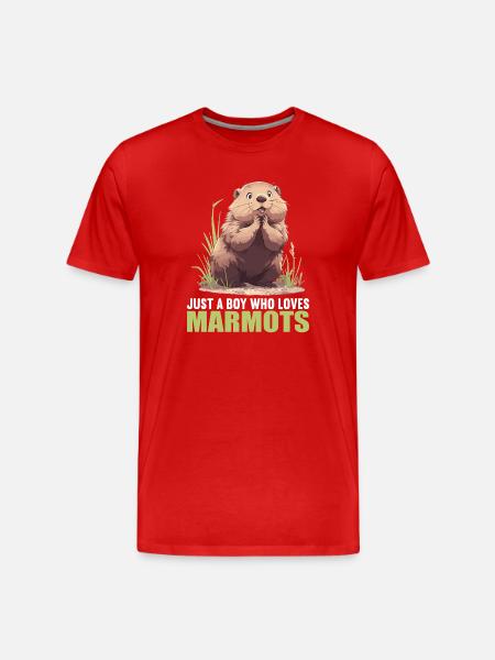 Marmots Groundhog - Men's Premium Organic T-Shirt - red
