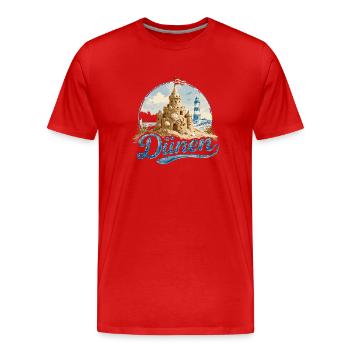 Dünen Sandburg Leuchtturm Nordsee Ostsee - Männer Premium Bio T-Shirt - Rot - Vorne - Damien (186cm)