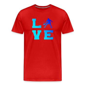 Pickleball Community Fans with Pickleball Community - Men's Premium Organic T-Shirt - red - Front - Damien (186cm)