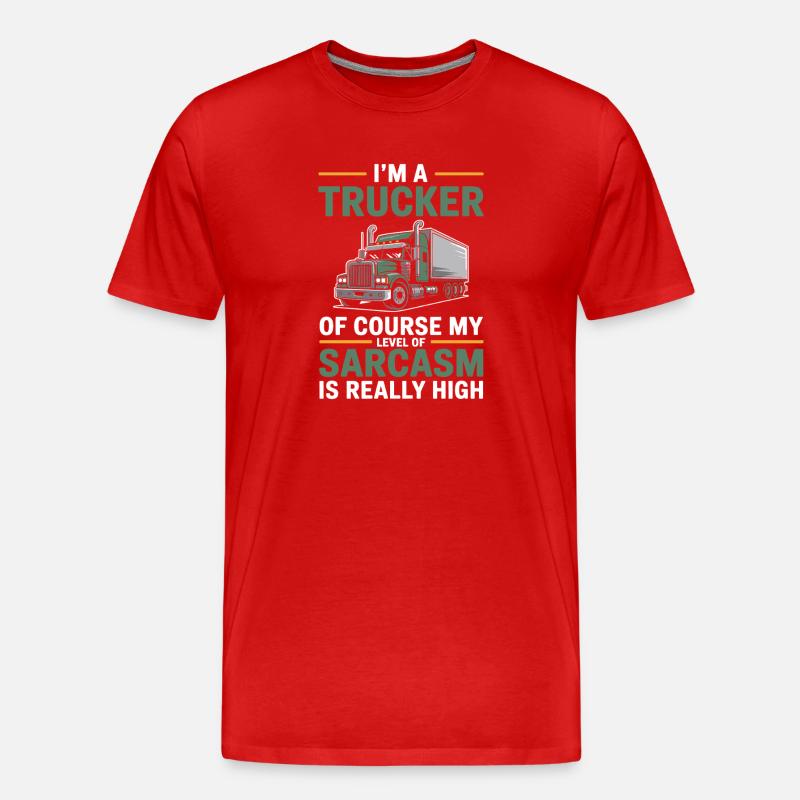 Trucker Sarkasmus Fernfahrer Geschenk - Männer Premium Bio T-Shirt - Rot