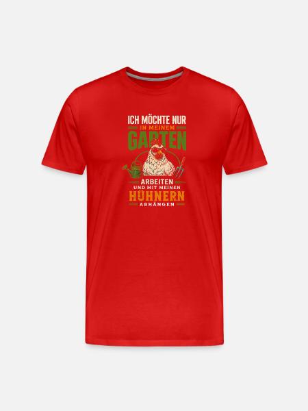 Gartenarbeit mit Hühnern Abhängen - Männer Premium Bio T-Shirt - Rot