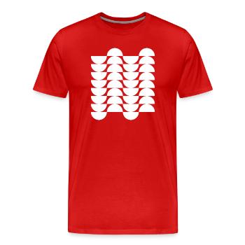 Wavegrid Half-Circle Pattern - Men's Premium Organic T-Shirt - red - Front - Damien (186cm)