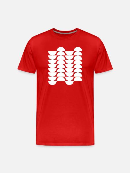 Wavegrid Half-Circle Pattern - Men's Premium Organic T-Shirt - red