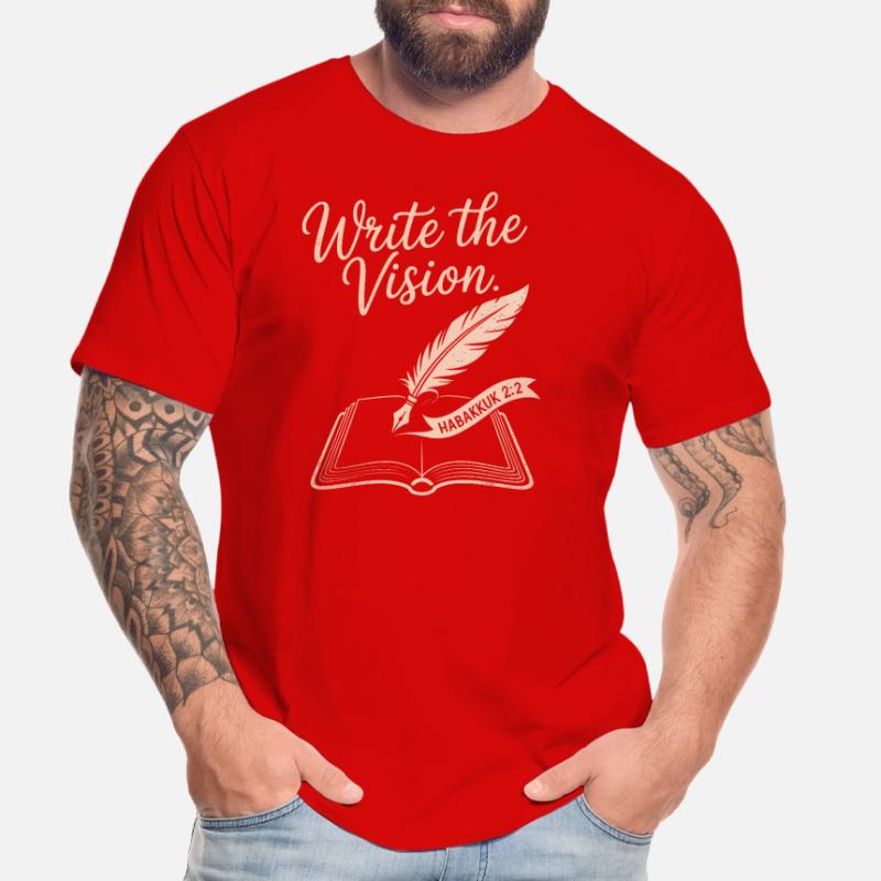 Write the Vision - Feather & Open Book Men's Premium Organic T-Shirt