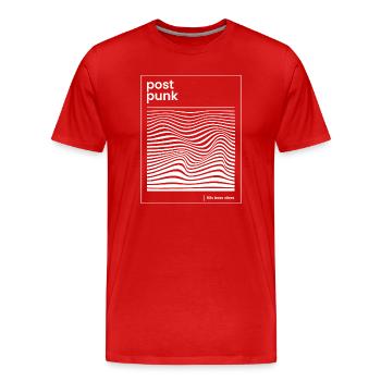 Post-Punk-Wave-Muster-Poster - Männer Premium Bio T-Shirt - Rot - Vorne - Damien (186cm)