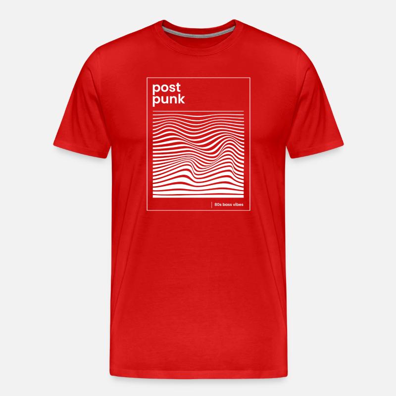 Affiche de motifs post-punk wave - T-shirt bio Premium Homme - rouge