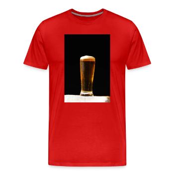 Bierglas Abendlicht - Männer Premium Bio T-Shirt - Rot - Vorne - Damien (186cm)