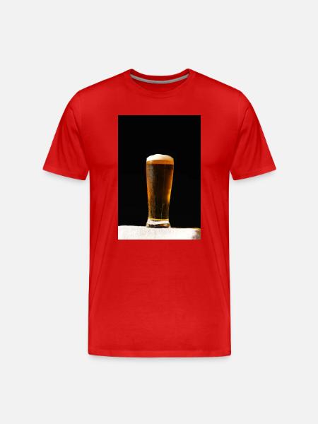 Beer glass evening light - Men's Premium Organic T-Shirt - red