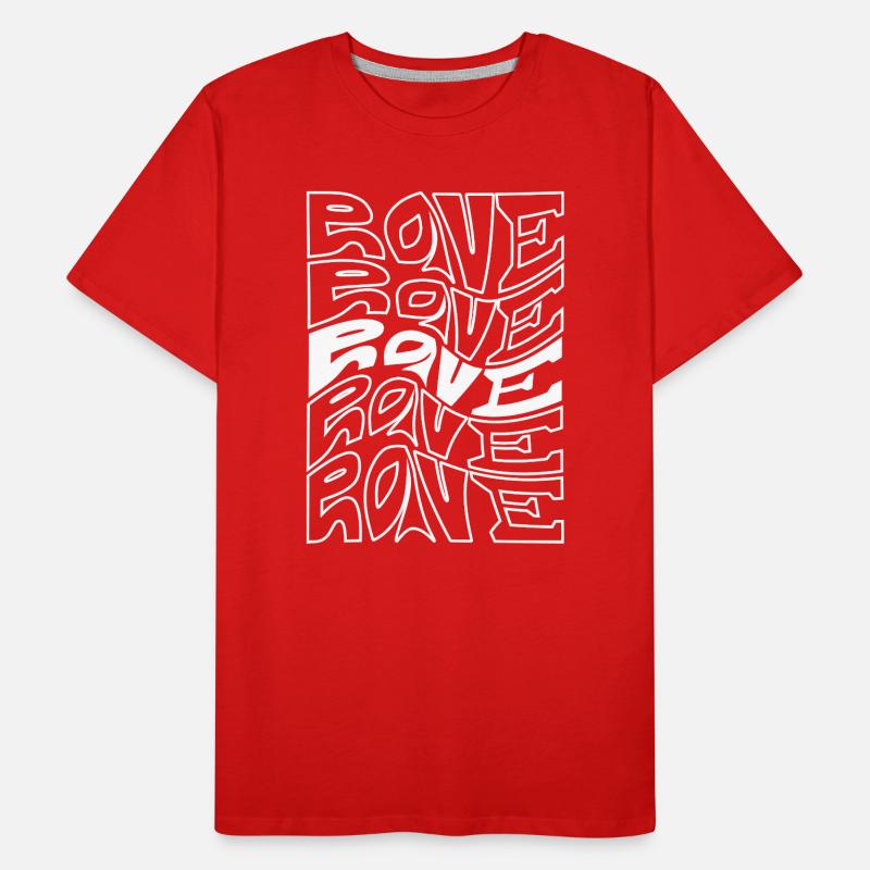 Rave Typography Waves Pattern Men's Premium Organic T-Shirt