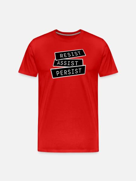 Resist Assist Persist Activism Motivation Logo - Men's Premium Organic T-Shirt - red