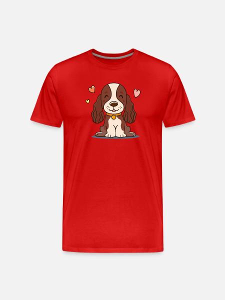 Puppy with fuzzy ears (chibi comic) - Men's Premium Organic T-Shirt - red