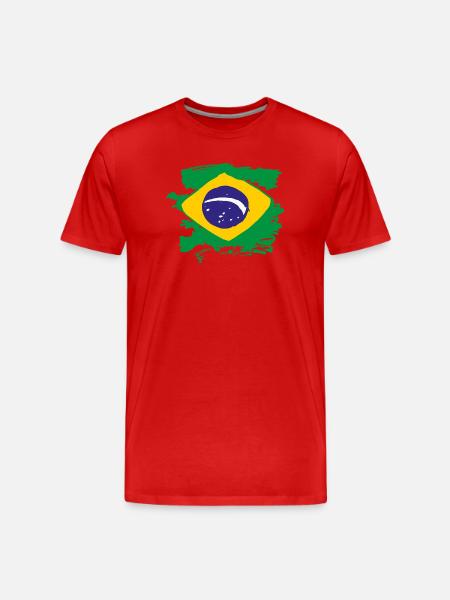 Brazil Flag - Men's Premium Organic T-Shirt - red