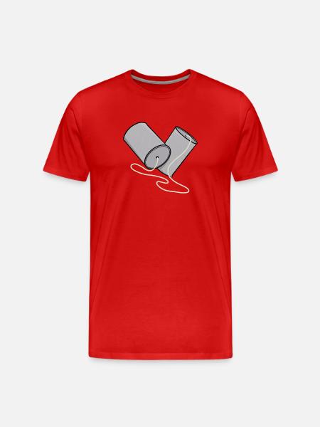 Tin Can Phone Nostalgia - Men's Premium Organic T-Shirt - red