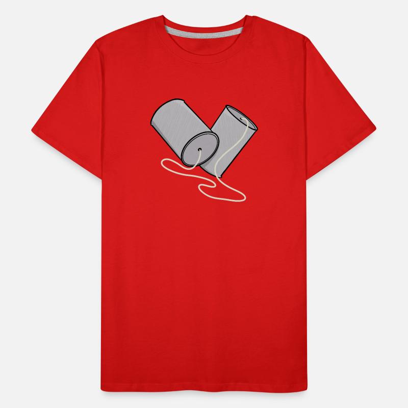 Tin Can Phone Nostalgia Men's Premium Organic T-Shirt