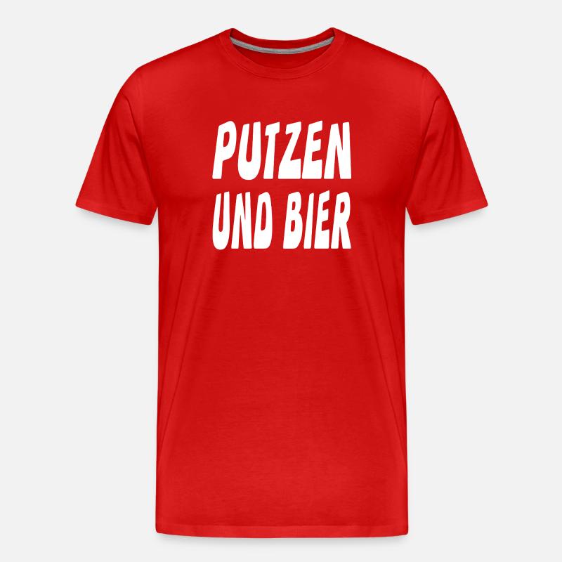 Bier - Männer Premium Bio T-Shirt - Rot