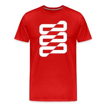 Bandes d’ondes de flux Résumé - T-shirt bio Premium Homme - rouge - Devant - Damien (186cm)