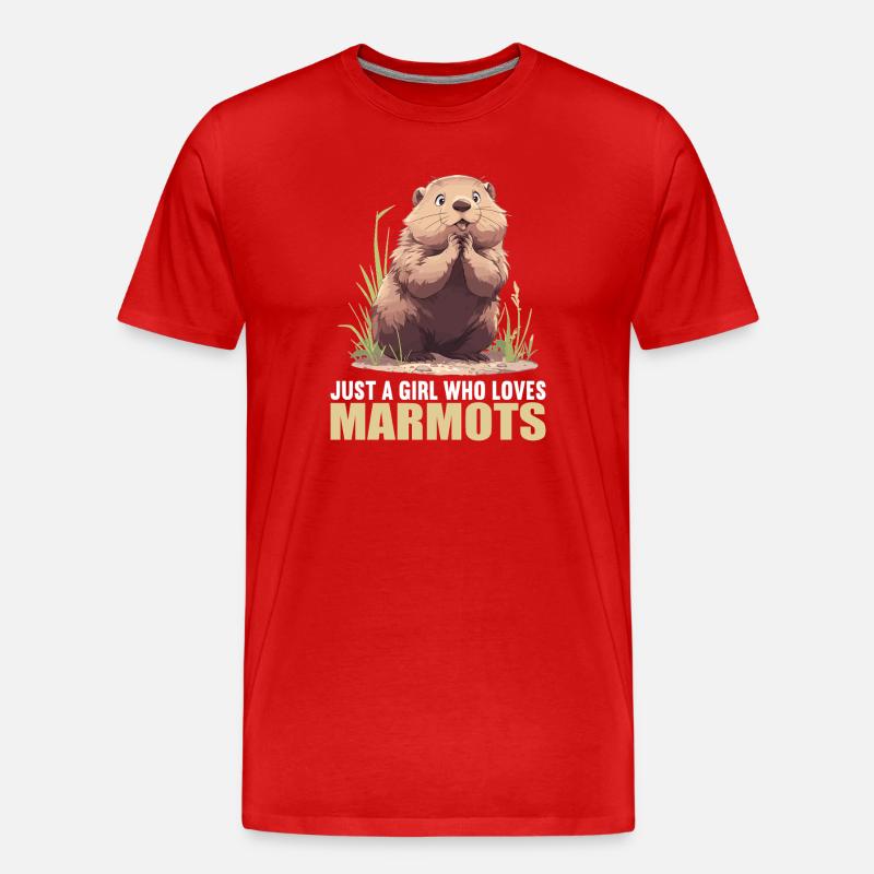Murmeltiere Murmeltier - Männer Premium Bio T-Shirt - Rot