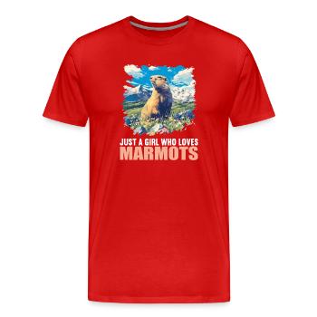 Murmeltiere Murmeltier - Männer Premium Bio T-Shirt - Rot - Vorne - Damien (186cm)