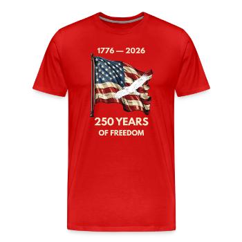 250 Jahre Freiheit USA Eagle Patriotic - Männer Premium Bio T-Shirt - Rot - Vorne - Damien (186cm)