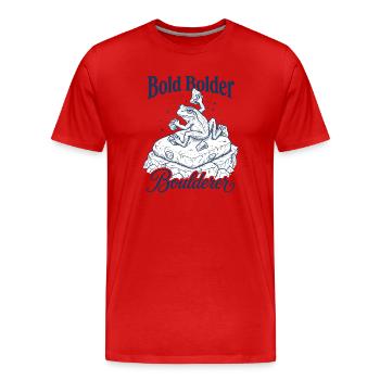 Bouldering Bold Bolder Boulderer - T-shirt bio Premium Homme - rouge - Devant - Damien (186cm)