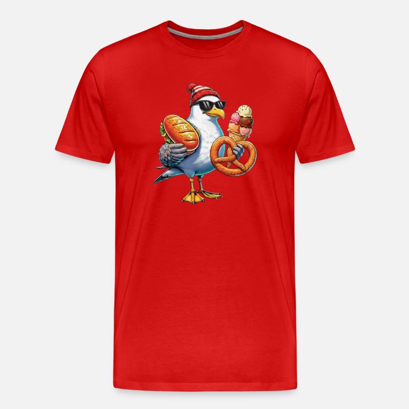 Möwe Brezel Eiscreme - Men's Premium Organic T-Shirt - red