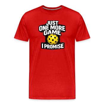 Nur noch ein Spiel, ich verspreche - Männer Premium Bio T-Shirt - Rot - Vorne - Damien (186cm)