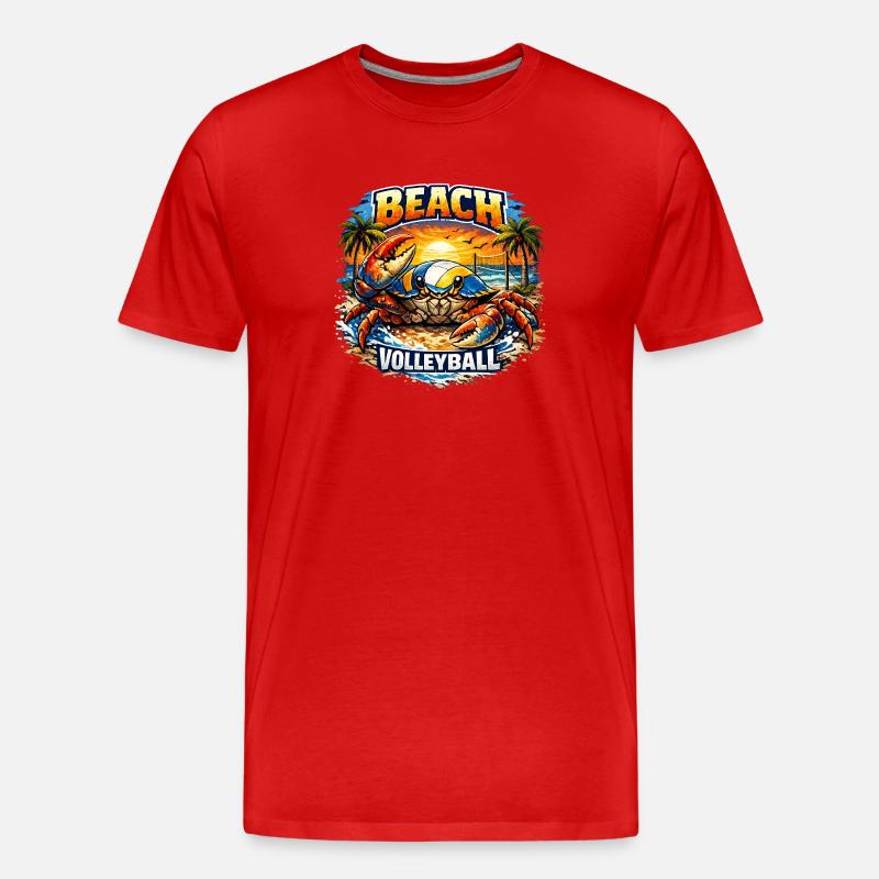 Beach Crab  - Männer Premium Bio T-Shirt - Rot