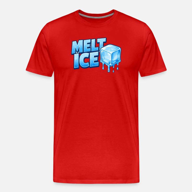 Schmelzendes Eis Cartoon Design - Männer Premium Bio T-Shirt - Rot