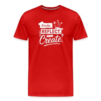 Study. Reflect. Create. - Men's Premium Organic T-Shirt - red - Front - Damien (186cm)