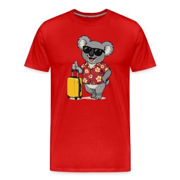 Koala Reisender Hawaii-Look - Männer Premium Bio T-Shirt - Rot - Vorne - Damien (186cm)