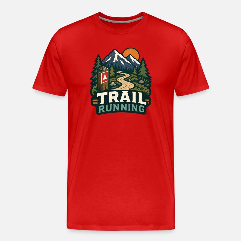 Trail running - T-shirt bio Premium Homme - rouge