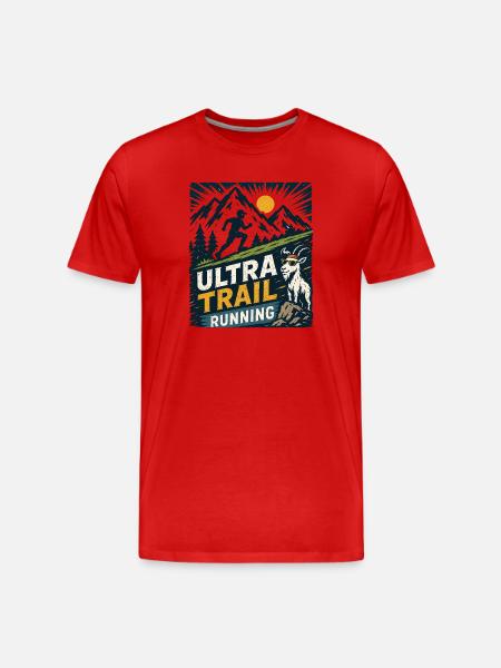 Ultra Trail Running - T-shirt bio Premium Homme - rouge