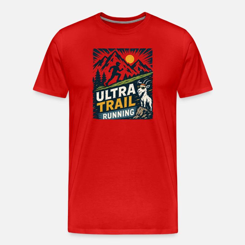 Ultra-Trailrunning - Männer Premium Bio T-Shirt - Rot