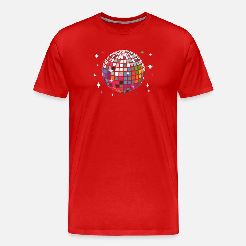 Disco Ball Disco Discothèque - T-shirt bio Premium Homme - rouge