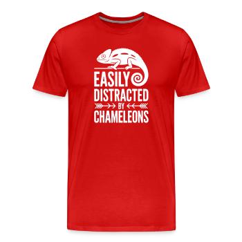 Don des Caméléons Drôles de Caméléons - T-shirt bio Premium Homme - rouge - Devant - Damien (186cm)