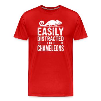 Don des Caméléons Drôles de Caméléons - T-shirt bio Premium Homme - rouge - Devant - Damien (186cm)