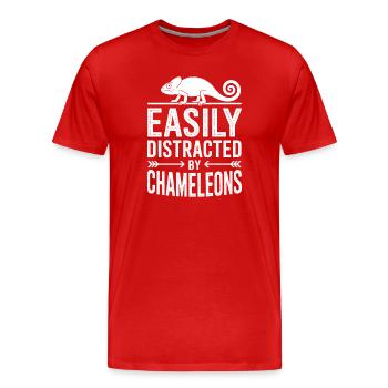 Don des Caméléons Drôles de Caméléons - T-shirt bio Premium Homme - rouge - Devant - Damien (186cm)
