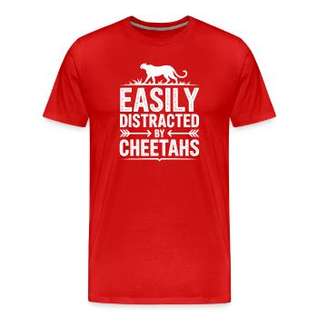 Cheetah Sayings Cheetah Funny Cheetah Gift - Men's Premium Organic T-Shirt - red - Front - Damien (186cm)