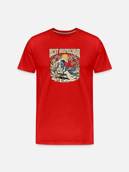 Nicht Ansprechbar - Männer Premium Bio T-Shirt - Rot