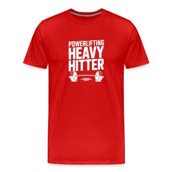 Powerlifting schwerer Schlagmann - Männer Premium Bio T-Shirt - Rot - Vorne - Damien (186cm)